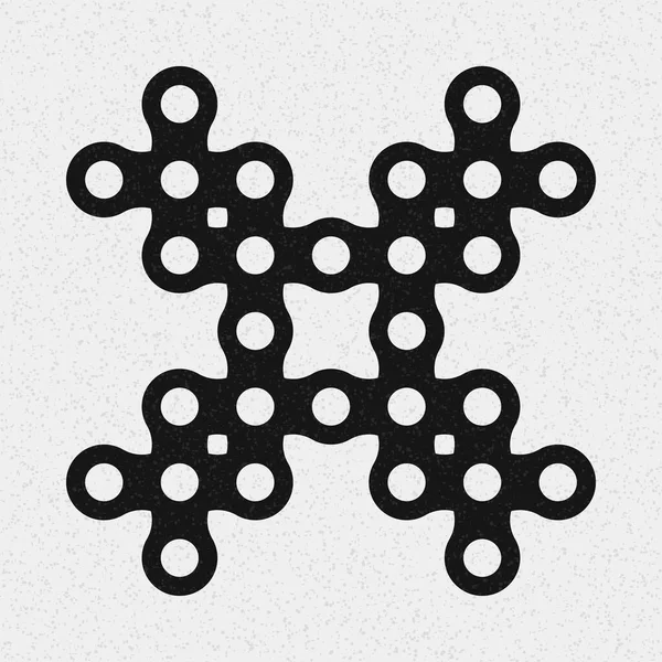 Astratto Croce Pattern Dots Logo Arte Computazionale Generativa Illustrazione — Vettoriale Stock