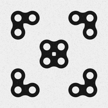 Soyut Desen. Noktalar Logosu. Siyah ve beyaz vektör çizimi