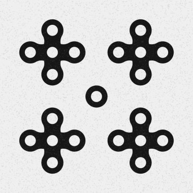 Soyut Desen. Noktalar Logosu. Siyah ve beyaz vektör çizimi