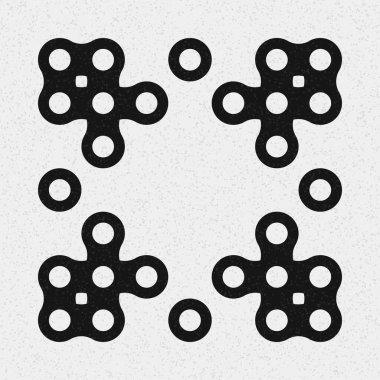 Soyut Desen. Noktalar Logosu. Siyah ve beyaz vektör çizimi