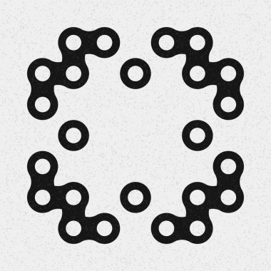 Soyut Desen. Noktalar Logosu. Siyah ve beyaz vektör çizimi