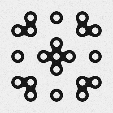 Soyut Desen. Noktalar Logosu. Siyah ve beyaz vektör çizimi