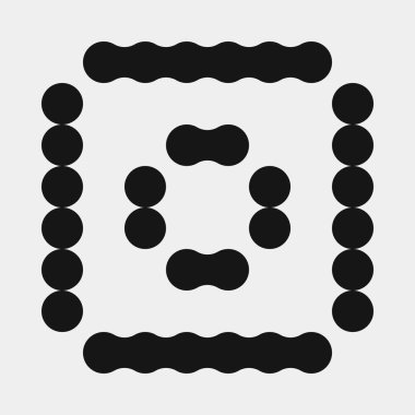 Soyut Desen. Noktalar Logosu. Siyah ve beyaz vektör çizimi