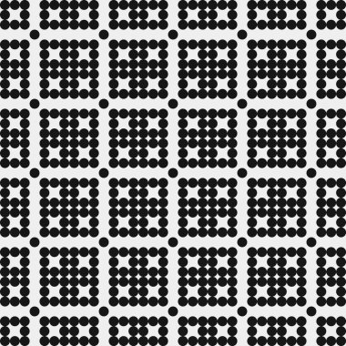 Soyut Desen. Noktalar Logosu. Siyah ve beyaz vektör çizimi