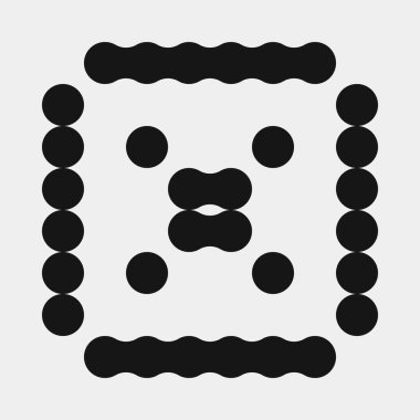 Soyut çapraz desenli logo üretken hesaplama sanatı çizimi