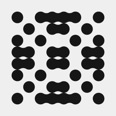 Soyut Desen. Noktalar Logosu. Siyah ve beyaz vektör çizimi