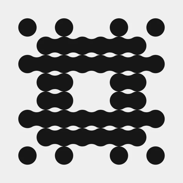 Soyut Desen Noktalar Logosu Siyah Beyaz Vektör Çizimi — Stok Vektör