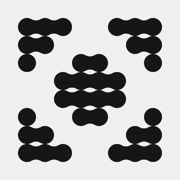 Patrón Abstracto Logo Puntos Ilustración Vectorial Blanco Negro — Archivo Imágenes Vectoriales