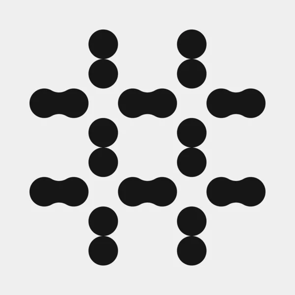 Abstrakcyjny Wzór Logo Kropki Czarno Biały Wektor Ilustracja — Wektor stockowy
