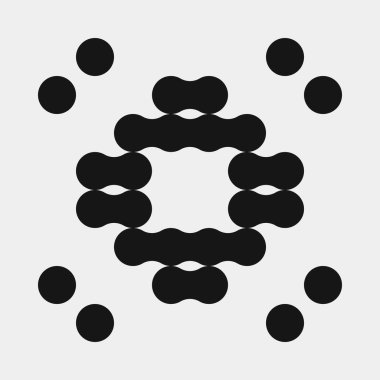 Soyut Desen. Noktalar Logosu. Siyah ve beyaz vektör çizimi