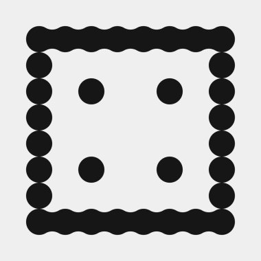 Soyut Desen. Noktalar Logosu. Siyah ve beyaz vektör çizimi