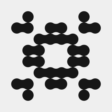 Soyut çapraz desenli logo üretken hesaplama sanatı çizimi