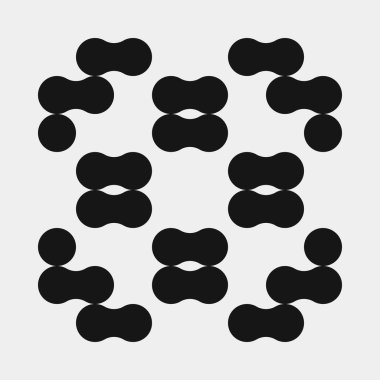 Soyut çapraz desenli logo üretken hesaplama sanatı çizimi