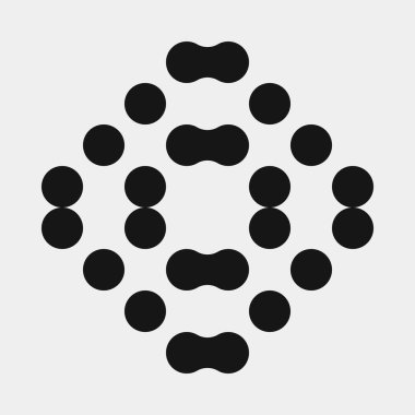 Soyut çapraz desenli logo üretken hesaplama sanatı çizimi