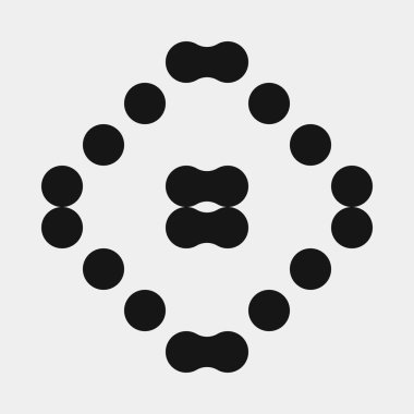 Soyut Desen. Noktalar Logosu. Siyah ve beyaz vektör çizimi