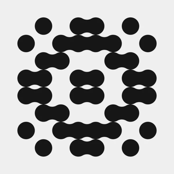 Patrón Abstracto Logo Puntos Ilustración Vectorial Blanco Negro — Vector de stock