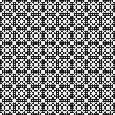 Soyut Desen. Noktalar Logosu. Siyah ve beyaz vektör çizimi