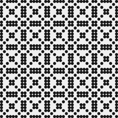 Soyut Desen. Noktalar Logosu. Siyah ve beyaz vektör çizimi