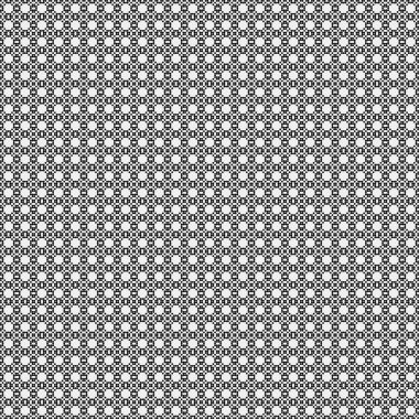 Beyaz arkaplanda siyah noktaların soyut desen süslemesi, üretken hesaplama sanatı çizimi, simetrik, geometrik, tek renkli arkaplan