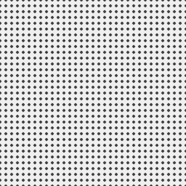 Siyah noktaların soyut desen süslemesi, daireler, beyaz arkaplanda, üretken hesaplama sanatı çizimi, simetrik, geometrik tek renkli arkaplan