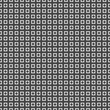 Beyaz arkaplanda siyah noktaların soyut desen süslemesi, üretken hesaplama sanatı çizimi, simetrik, geometrik, tek renkli arkaplan