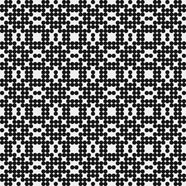 Motif Abstrait Ornement Points Noirs Sur Fond Blanc Illustration Générative — Image vectorielle