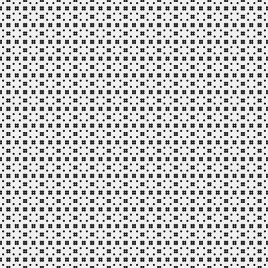 Siyah noktaların soyut desen süslemesi, daireler, beyaz arkaplanda, üretken hesaplama sanatı çizimi, simetrik, geometrik tek renkli arkaplan