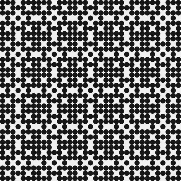 要旨黒ドット 白背景 生成計算アートイラスト 対称的 幾何学的モノクロ背景のパターン装飾 — ストックベクタ