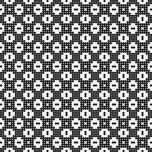 Motif Abstrait Ornement Points Noirs Sur Fond Blanc Illustration Générative — Image vectorielle