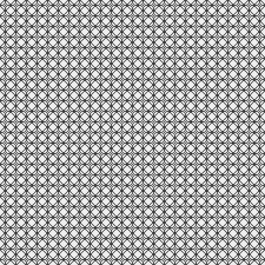 Beyaz arkaplanda siyah noktaların soyut desen süslemesi, üretken hesaplama sanatı çizimi, simetrik, geometrik, tek renkli arkaplan