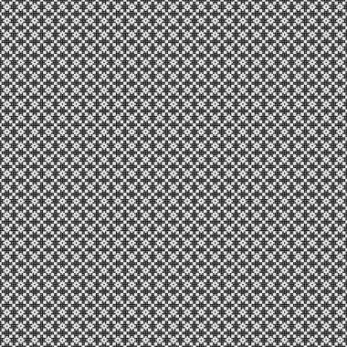 Siyah noktaların soyut desen süslemesi, daireler, beyaz arkaplanda, üretken hesaplama sanatı çizimi, simetrik, geometrik tek renkli arkaplan