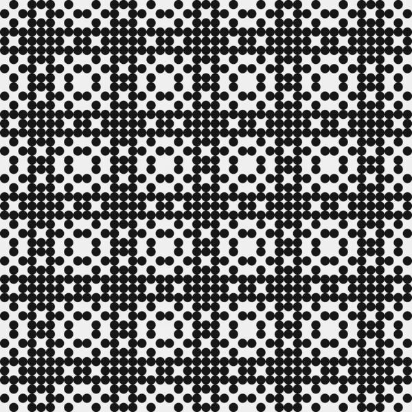 Motif Abstrait Ornement Points Noirs Cercles Sur Fond Blanc Illustration — Image vectorielle