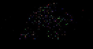 Soyut daireleri olan Hong Kong modern silueti