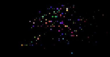 Soyut daireleri olan Hong Kong modern silueti