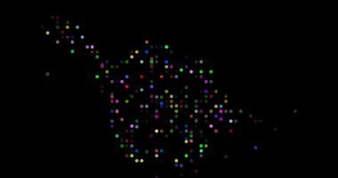 Dijital Renkli Noktalar Duyulan Ada Siluet Efektini Odaklıyor