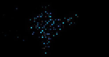 Dijital Renkli Noktalar Hindistan Silüet Efektini Odaklıyor