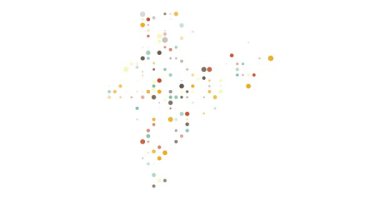 Uçan Renkler Hindistan Harita Şeklinin Üretici Resmini Oluşturuyor