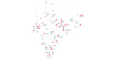 Hindistan haritasını oluşturan renkli vektör çemberleri