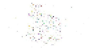 Uçan daireler aracılığıyla oluşturulan soyut Uruguay haritası