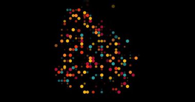 Parçacıklar Uruguay Silueti için Soyut Tasarım Videosu Oluşturuyor