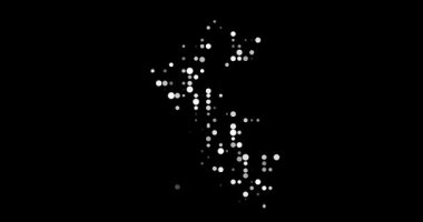 Parçacıklar Peru Silueti için Soyut Tasarım Videosu Oluşturuyor