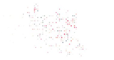 Renkli Çemberler İran Haritası Canlandırması için Uçuyor