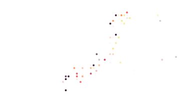 Generative Dots Flying into Japan Country Outline Video Art