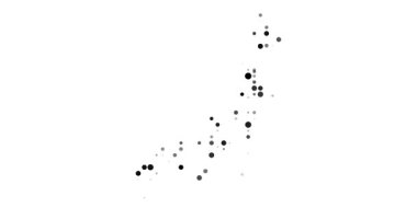 Abstract Circles Zooming to Construct Japan Map Visual Design