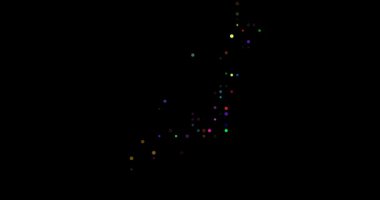 Video Effect Dots Entering Creatively for Japan Outline Disappearance