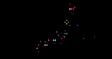 Particle Animation Building Vivid Japan Map from Flying Circles