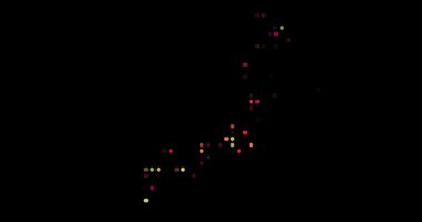 Noktalardan Yapılmış Animasyon Japonya Haritası