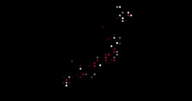 Noktalardan Yapılmış Animasyon Japonya Haritası