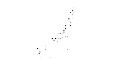 Canlı Japon Ülkesi Silueti Olarak Yeni Nokta Deseni