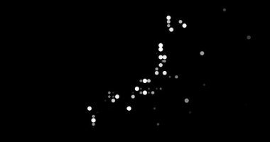 Japonya Ülke Silueti için Dijital Sanatı Yavaş yavaş Şekillendiren Çemberler
